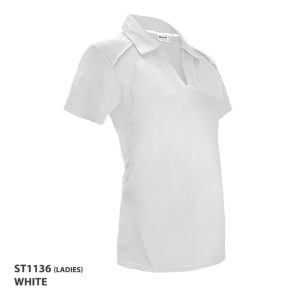 Staff Polo V Neck White